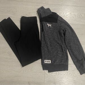 PINK Victoria's Secret Gray and Black Sweater and leggings